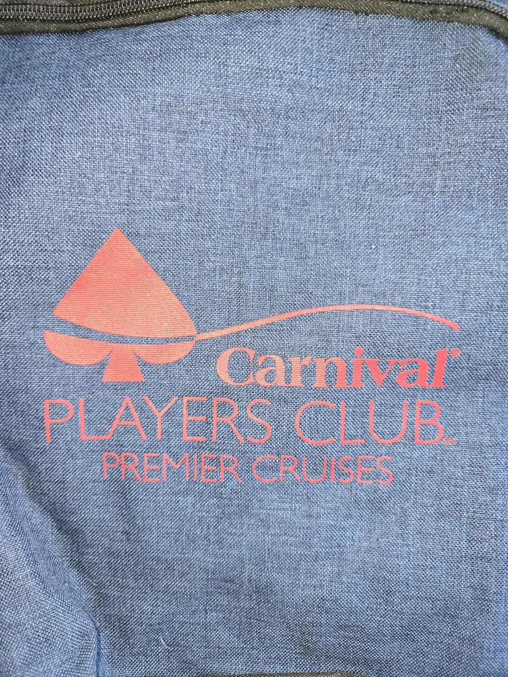 Carnival Players Club Navy Denim Tote Bag with Red Logo, NWOT